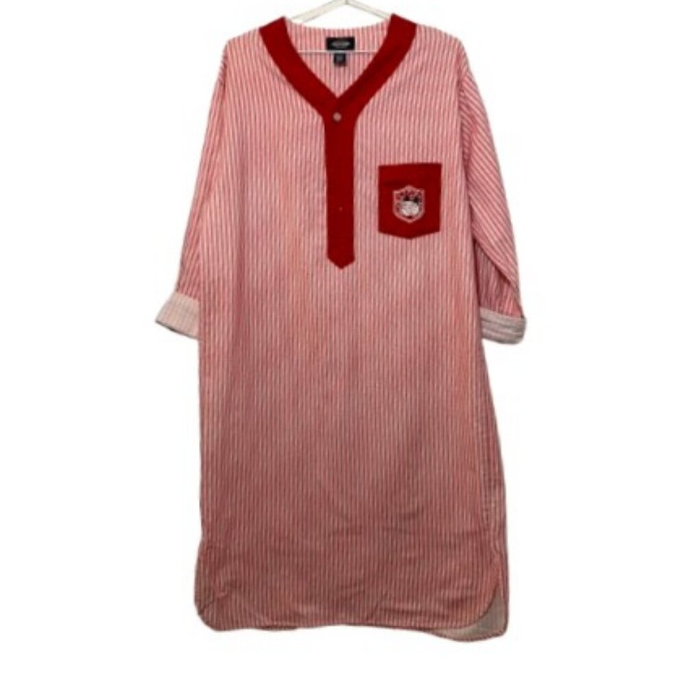 Towncraft vintage striped nightshirt ed white men's size S/M